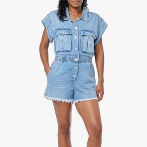 Blank NYC. Denim Button-Up Romper